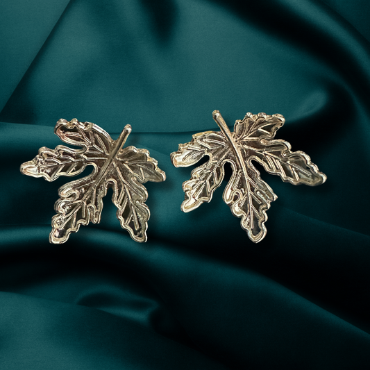 Bold Leaf Earrings - Gold