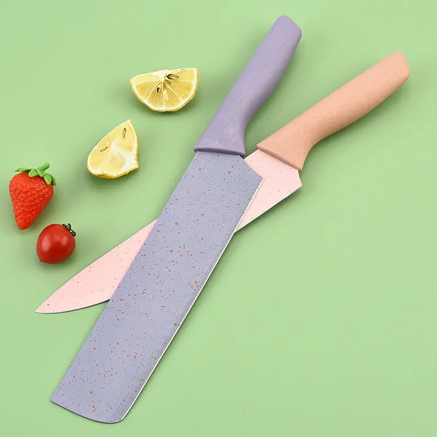 Professional Colorful Kitchen Knife Set – 6 Pc | High Carbon Stainless Steel, Non-Stick Blades for Cutting, Chopping, Paring & More