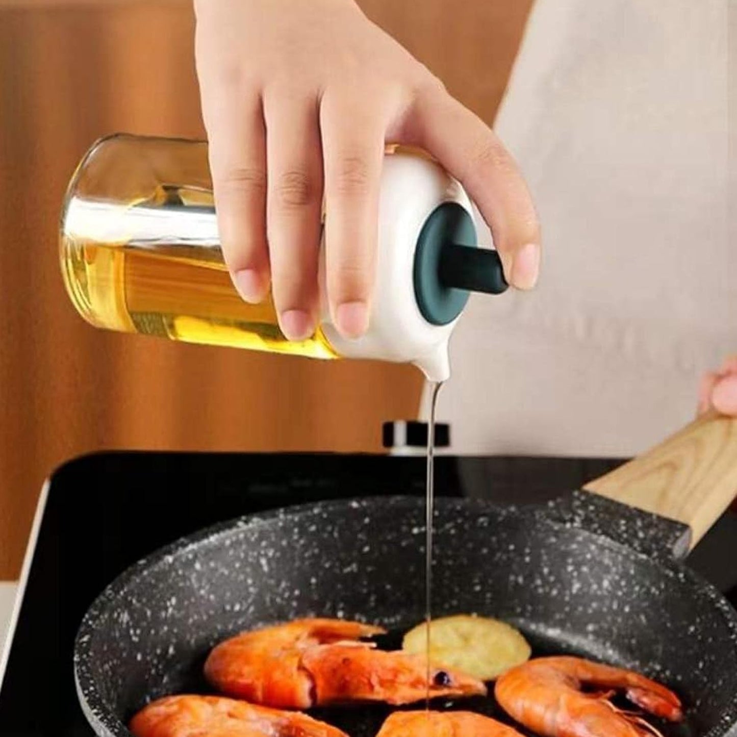 2-in-1 Borosilicate Glass Oil Jar with Silicone Brush | Leakproof Oil Dispenser Bottle