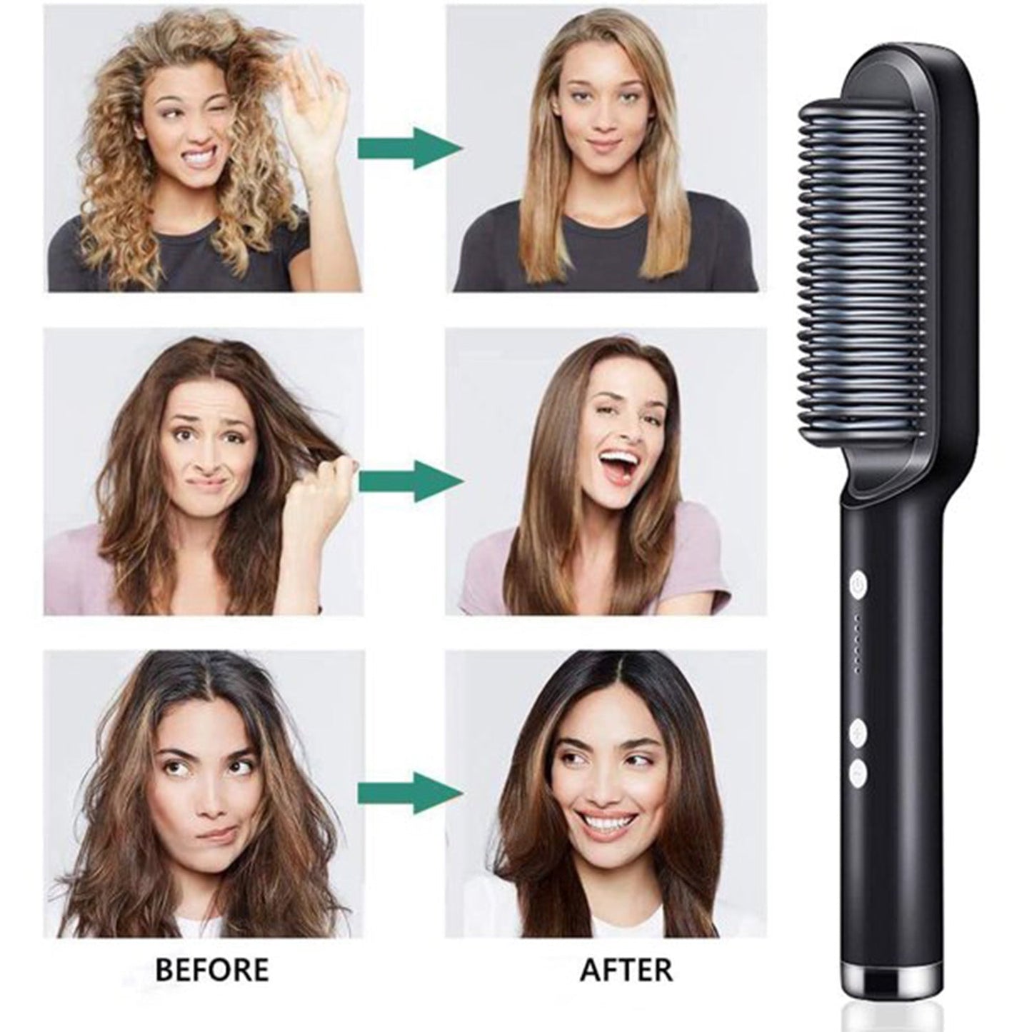 Hair Straightener Brush – Smooth, Shiny Hair in Minutes!