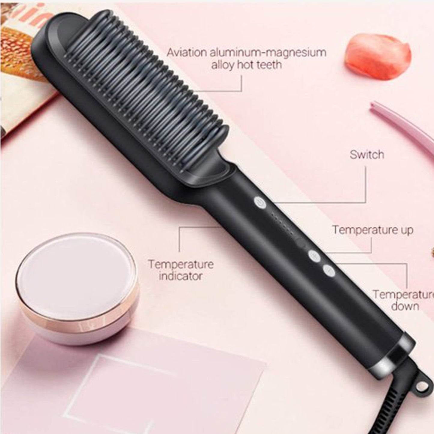 Hair Straightener Brush – Smooth, Shiny Hair in Minutes!