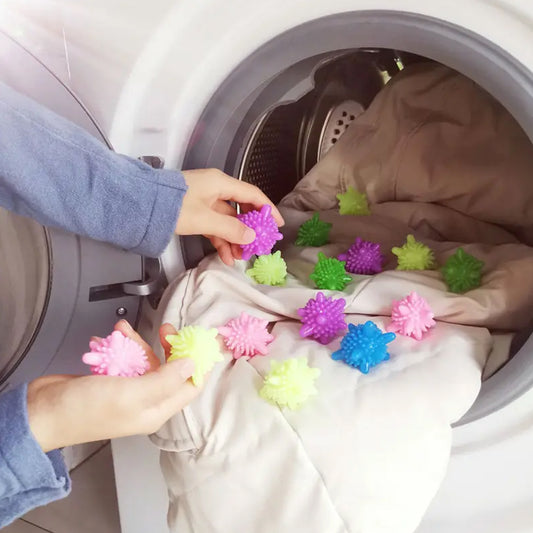 Soft Star Washing Machine & Laundry Dryer Balls | Anti-Tangle, Anti-Fur, Fabric Softener Alternative  (10 Pcs / Multi-Color)